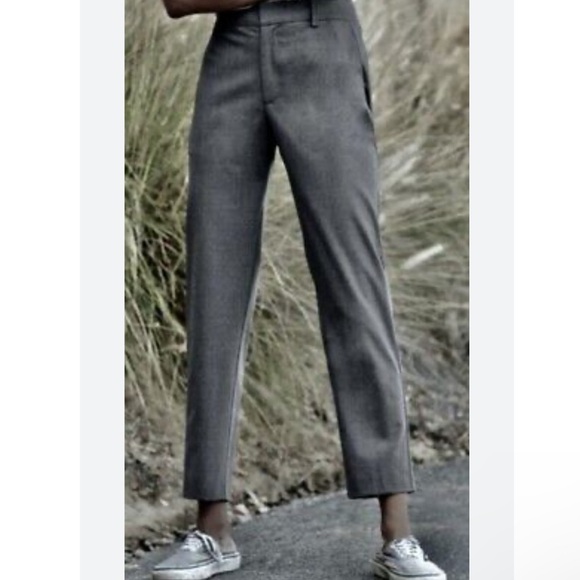Outerknown NWT Parker Grey Melange Stretch Wool Blend Ankle Pant Trousers Size 2 - Picture 1 of 16